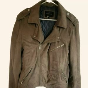 River Island Women Large Beige Wool Blend Asymmetric Zip Moto Style Jacket